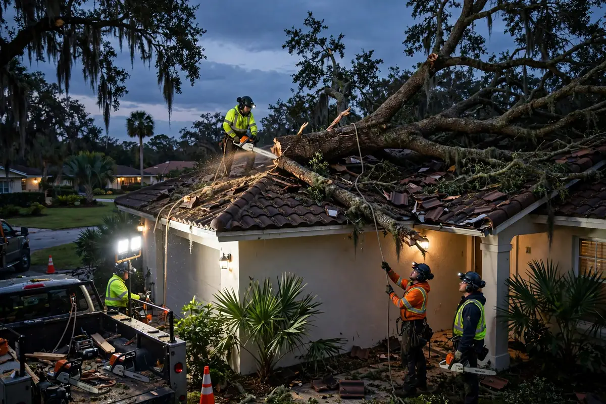 24 Hour Tree Service Near Me — crew at work in Lehigh Acres Florida